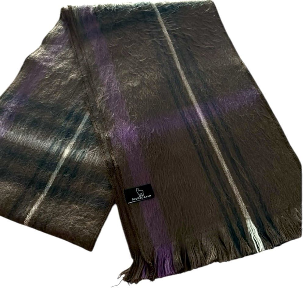 Shupaca Brushed Alpaca Stripe Unisex Scarf.. Ecuador